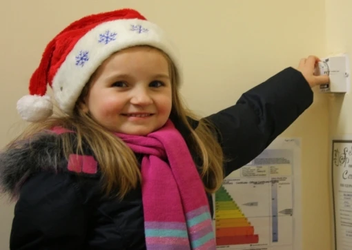 Realtin McHugh, the youngest child in Bullsmouth N.S. turns on the lights on the Christmas Tree for 2010
