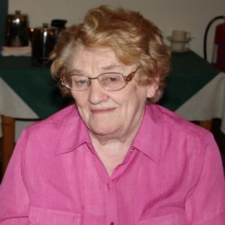 Cissie Flynn the oldest woman at the Dooniver/Askill Christmas Party in Mastersons.